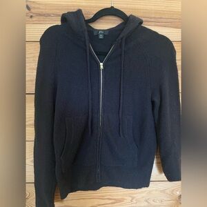 Black J Crew zip up alpaca wool blend sweater, xs